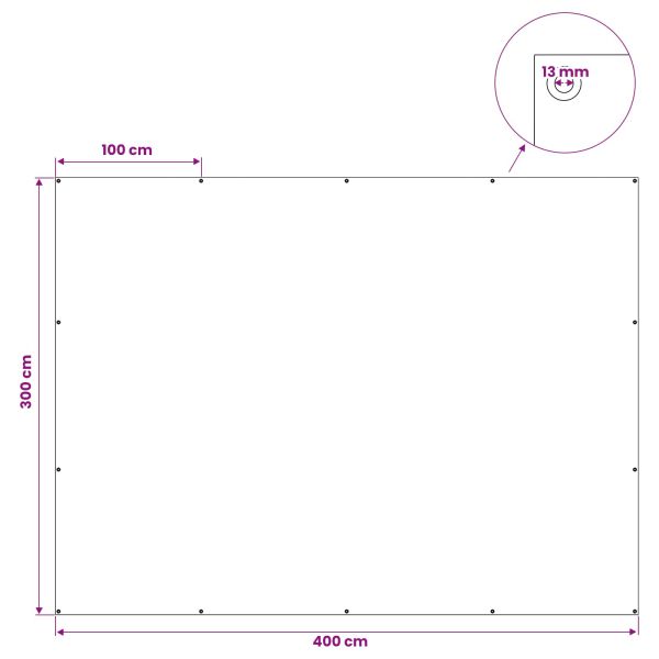 Платно с детайли Антрацитено сиво 3 x 4 м 90 г / м² ПЕ