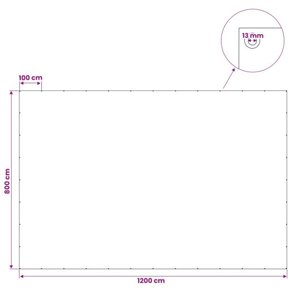 Платно с детайли Антрацитено сиво 8 x 12 м 90 г / м2 ПЕ