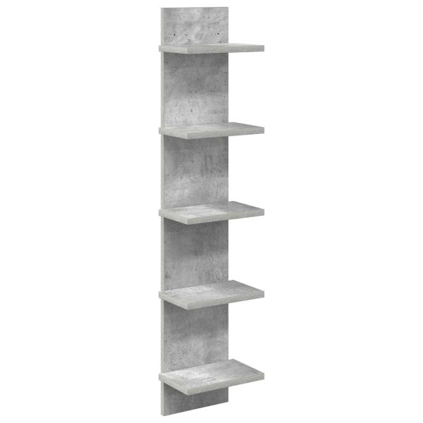 Стенен рафт Бетонно сиво 22 x 15 x 100 см Инженерна дървесина