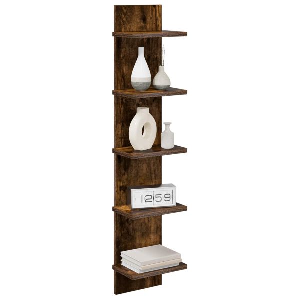 Стенен рафт 2 бр. Опушен дъб 22 x 15 x 100 см