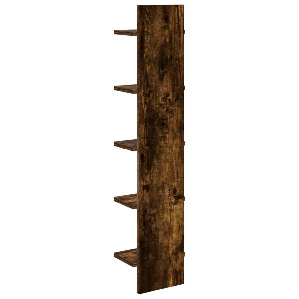 Стенен рафт 2 бр. Опушен дъб 22 x 15 x 100 см