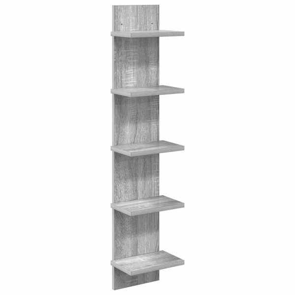 Стенен рафт Сив Сонома 22 x 15 x 100 см Инженерна дървесина