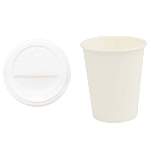 хартиени чаши за кафе с капачки 1000 бр. 8oz 200ml