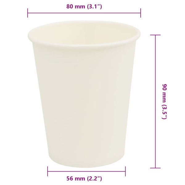 хартиени чаши за кафе 1000 бр. 8oz 200ml White