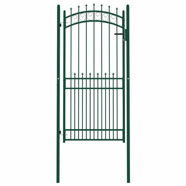 Оградна порта EMMEN с шипове, стомана, 104x147 см, зелена