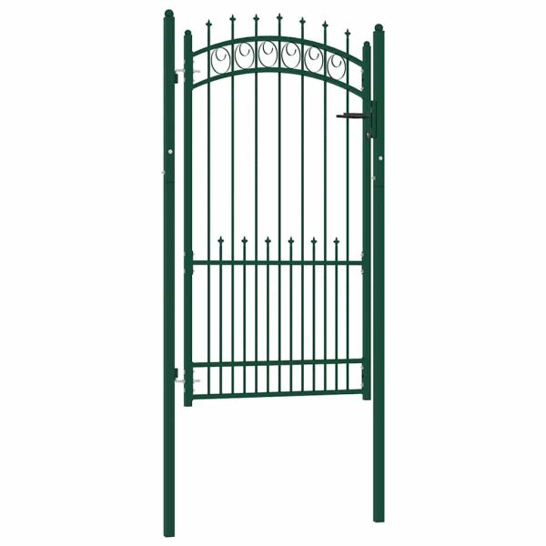 Оградна порта EMMEN с шипове, стомана, 104x134,5 см, зелена