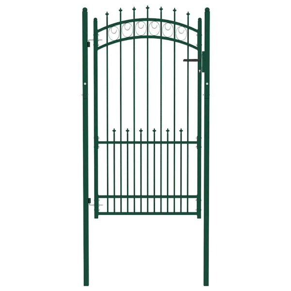 Оградна порта EMMEN с шипове, стомана, 104x134,5 см, зелена
