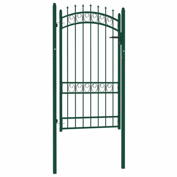 Оградна порта EMMEN с шипове, стомана, 103x134,5 см, зелена