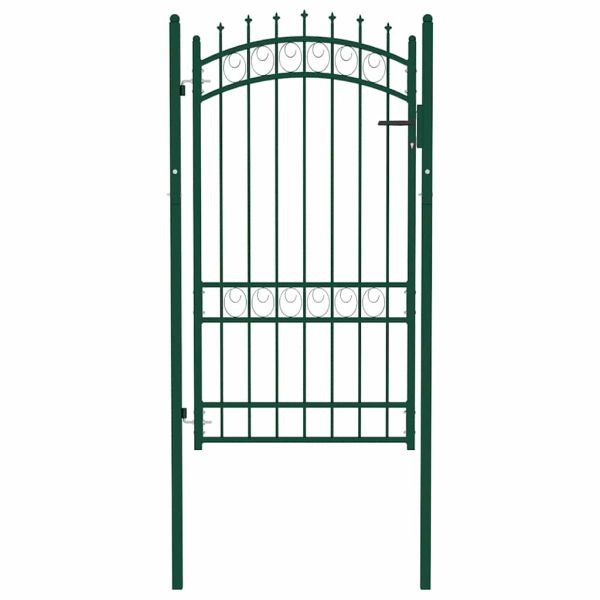 Оградна порта EMMEN с шипове, стомана, 103x134,5 см, зелена