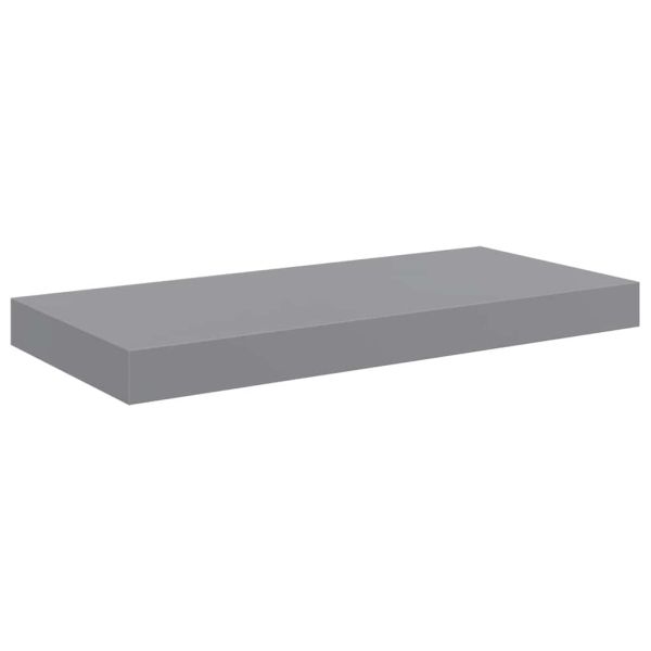 Окачени стенни рафтове, 4 бр, сиви, 50x23,5x3,8 см, МДФ