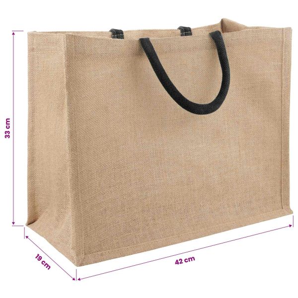 Чанти от юта 50 Естествено и черно 42 x 33 x 19 см