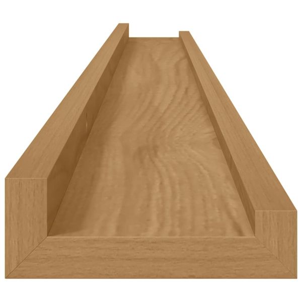Стенен рафт Монтиране на стена 2 бр. Кафяво 100 x 9 x 3 cm