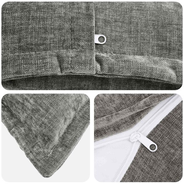 Калъфка за възглавница 2 бр. HOUTEN Тъмносиво 40 x 145 см