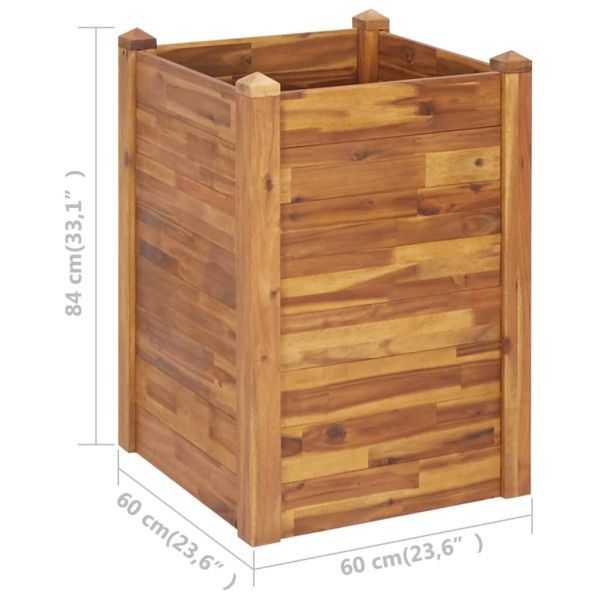 Градинска повдигната леха, 60x60x84 см, акациево дърво масив