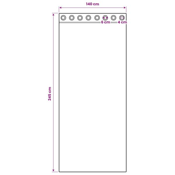 Завеси за затъмняване с пръстени 2 бр. Метално Сиво Полиестер