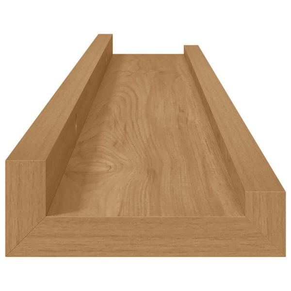 Стенен рафт Монтиране на стена 4 бр. Кафяво 60 x 9 x 3 cm