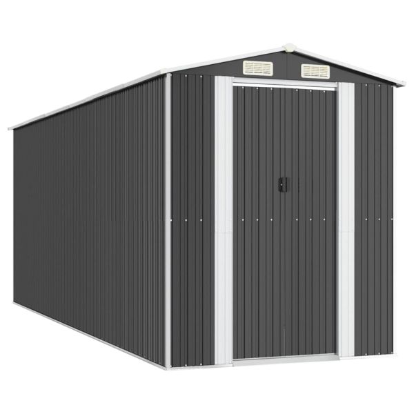 Градинска барака антрацит 192x523x223 см поцинкована стомана