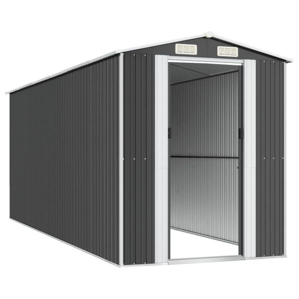 Градинска барака антрацит 192x523x223 см поцинкована стомана