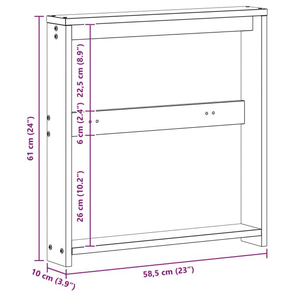 Подлакътник 2 бр. Натурално 58,5 x 10 x 61 см