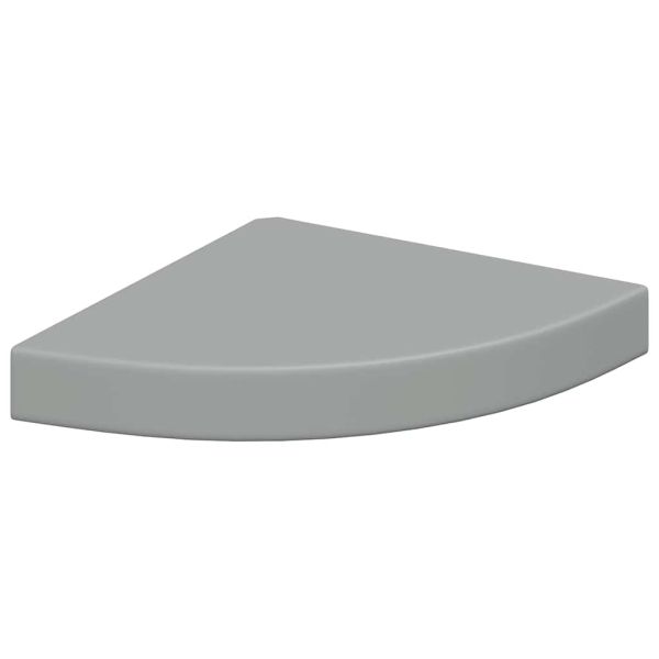 Окачени ъглови рафтове, 2 бр, сиви, 25x25x3,8 см, МДФ