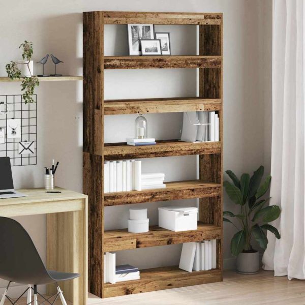 Шкаф за книги 6 нива 100 x 30 x 198 см Инженерна дървесина
