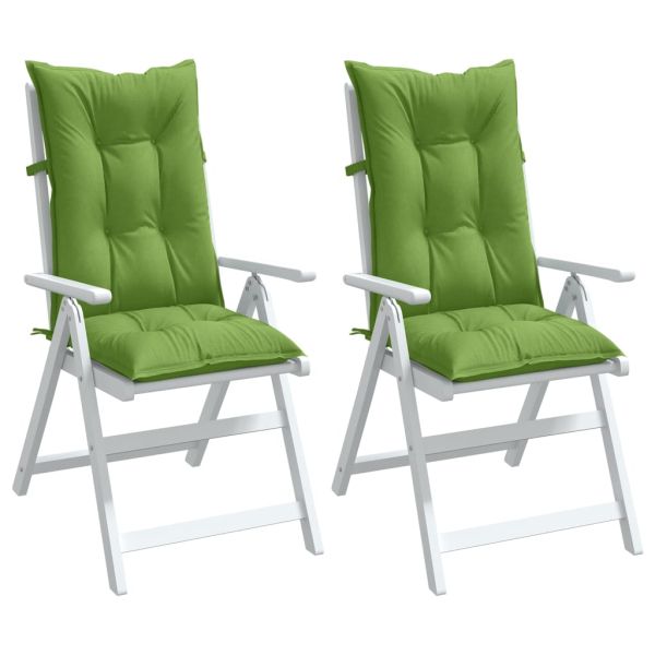 Highback Chair Cushions 2 pcs Melange Green 120x50x7 cm Fabric - Untranslated