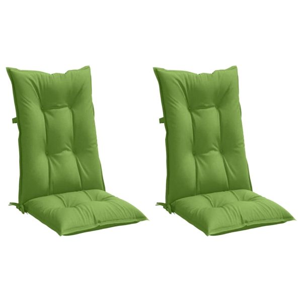 Highback Chair Cushions 2 pcs Melange Green 120x50x7 cm Fabric - Untranslated