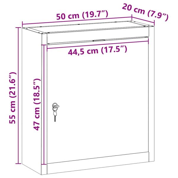 Шкаф за инструменти с рафт Черен и Сив 50 x 20 x 55 см