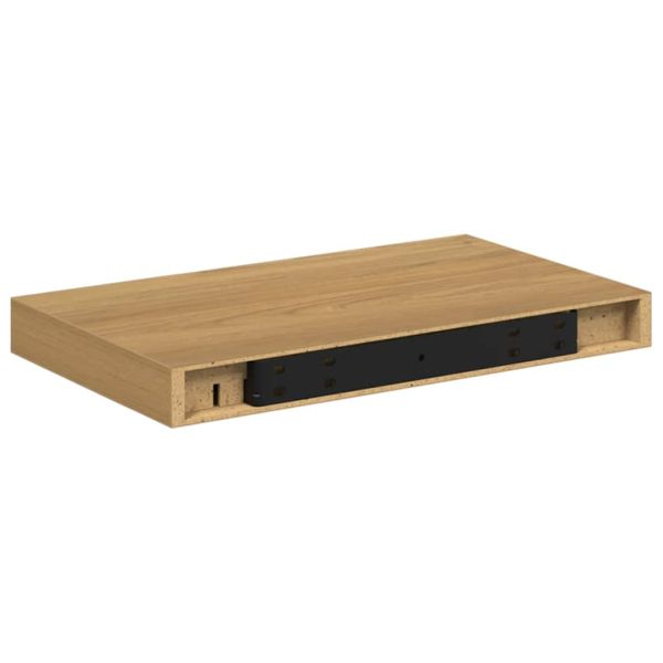 Стенен рафт Монтиране на стена 2 бр. Кафяво 40 x 23,5 x 3,8 см