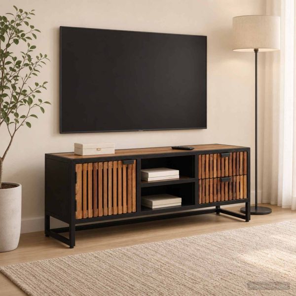 ТВ шкаф с чекмедже със съхранение с врата 105 x 30 x 40 см