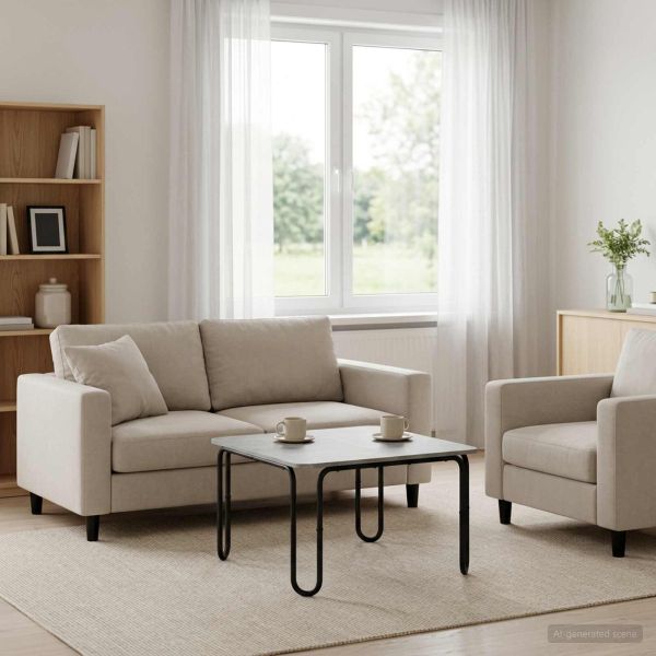 Масичка за кафе Бетонно сиво 79,5 x 79,5 x 45 см