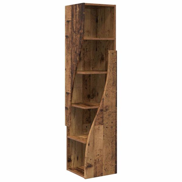 Ъглов шкаф 32x32x140см Инженерна дървесина Старо дърво