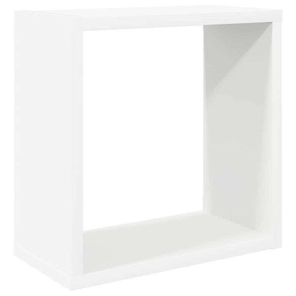 Стенни кубични рафтове, 4 бр, бели, 30x15x30 см
