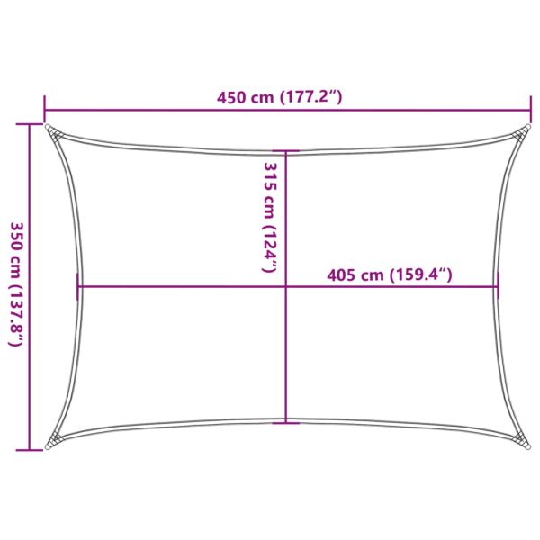 Платно-сенник, 160 г/м², правоъгълно, теракота, 3,5x4,5 м, HDPE