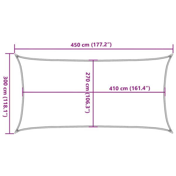 Платно-сенник, 160 г/м², правоъгълно, светлосиво, 3x4,5 м, HDPE