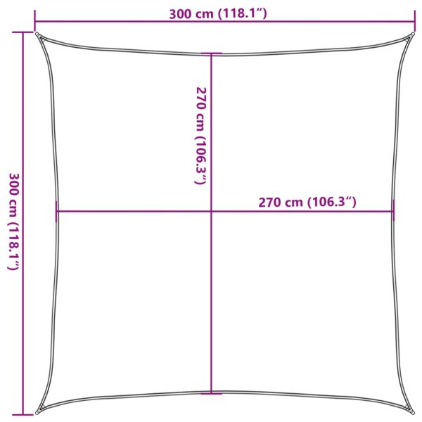 Платно-сенник, 160 г/м², квадратна, светлосив, 3x3 м, HDPE