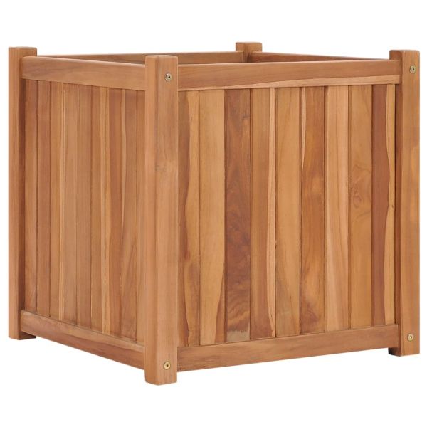 Повдигната леха, 50x50x50 см, тиково дърво масив