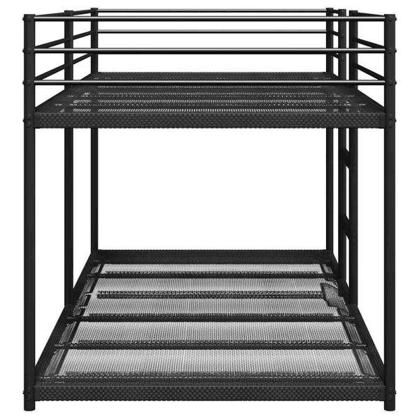 Двуетажно легло без матрак Черно 90x190 cm Стомана
