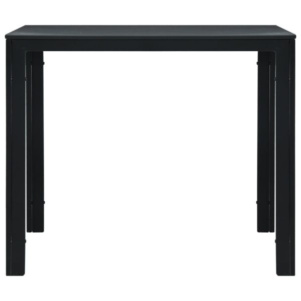 Маса за кафе, черна, 78x78x74 см, HDPE, дървен вид