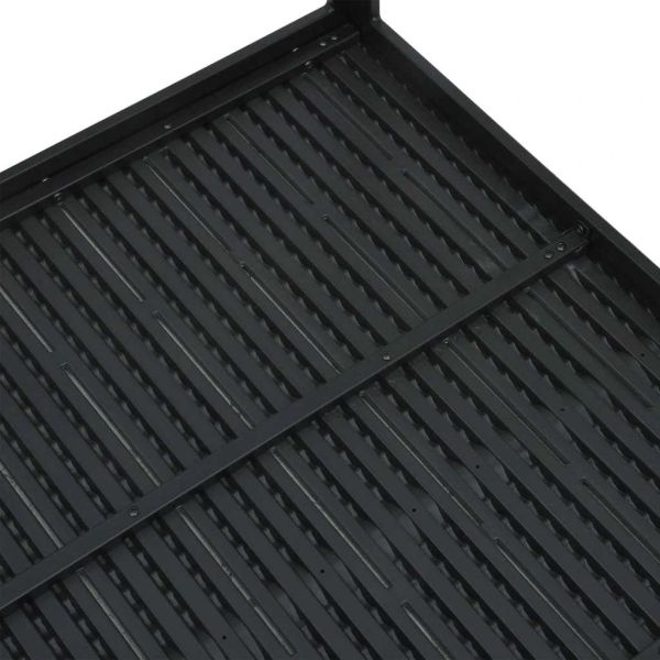 Маса за кафе, черна, 78x78x74 см, HDPE, дървен вид