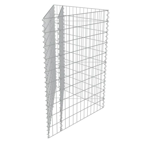 Габион повдигната леха, поцинкована стомана, 75x75x100 cм