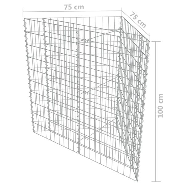 Габион повдигната леха, поцинкована стомана, 75x75x100 cм