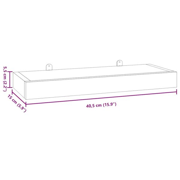 Стенни рафтове 2 бр 40x15x4 см тиково дърво масив