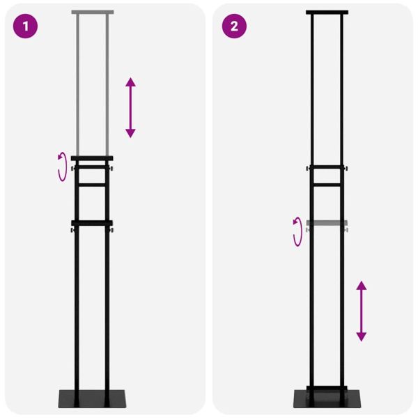 Стендове за търговски прояви 2 бр. Черно 30 x 23,5 x 210 см