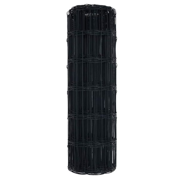 Европейска ограда Сив 0,8 x 25 m Желязо с PVC покритие