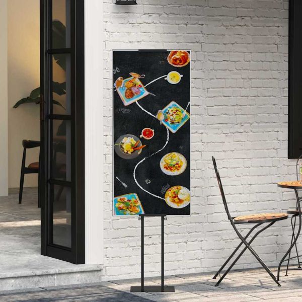 Стендове за търговски прояви Черно 30 x 23,5 x 210 см Стомана