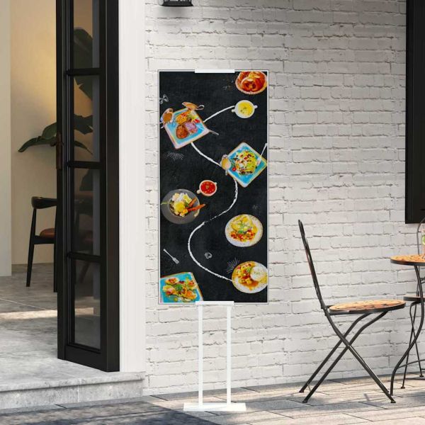 Стендове за търговски прояви Бяло 30 x 23,5 x 210 см Стомана