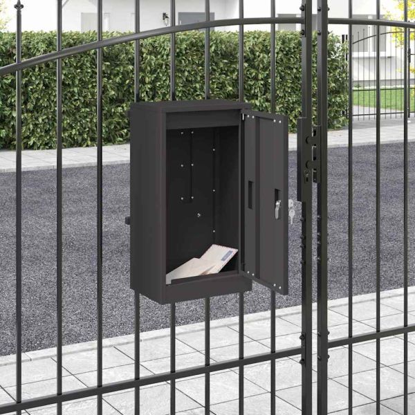 Пощенска кутия със съхранение Черно 30 x 20 x 55 см Стомана
