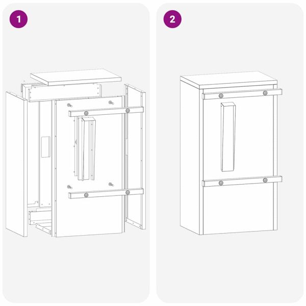 Пощенска кутия със съхранение Черно 30 x 20 x 55 см Стомана