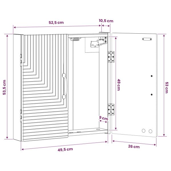 Кабинет за дартборд HAARLEM Черно 52,5 x 10,5 x 53,5 см
